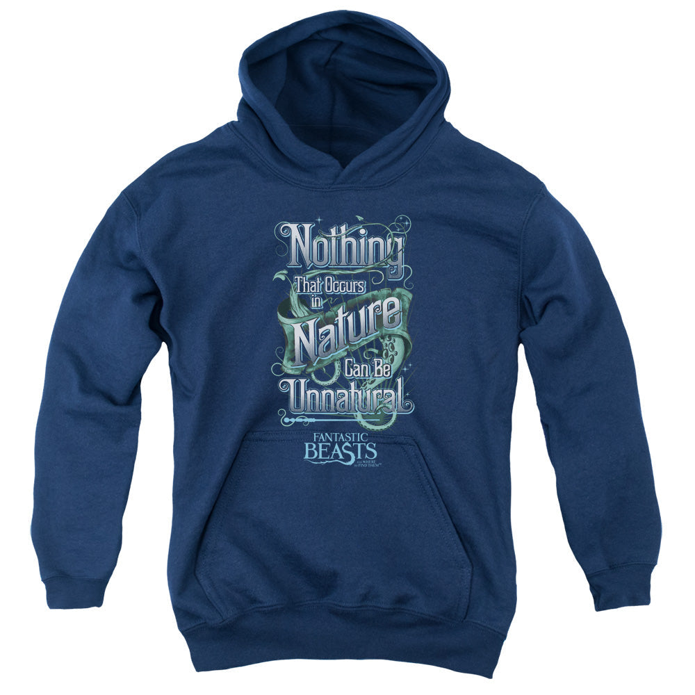 Fantastic Beasts Unnatural Kids Youth Hoodie Navy Blue Officially Licensed