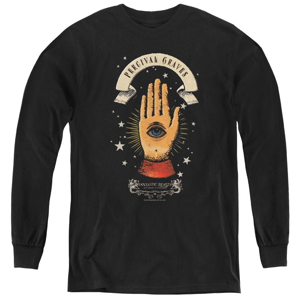 Fantastic Beasts Percival Graves Long Sleeve Kids Youth T Shirt Black Officially Licensed