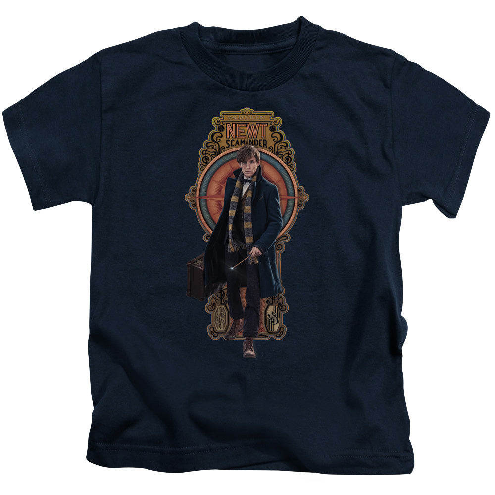 Fantastic Beasts Newt Scamander Juvenile Kids Youth T Shirt Navy Blue Officially Licensed