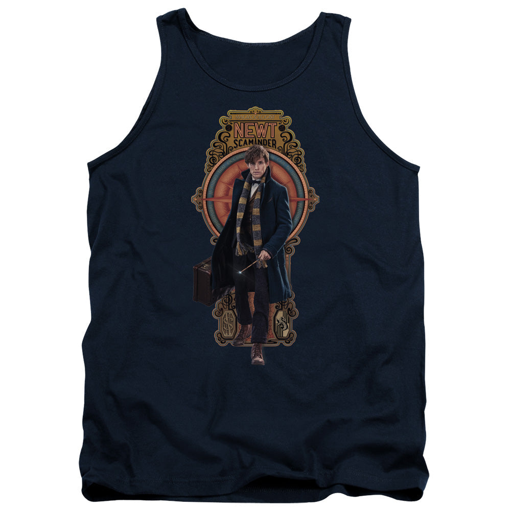 Fantastic Beasts Newt Scamander Mens Tank Top Shirt Navy Blue Officially Licensed