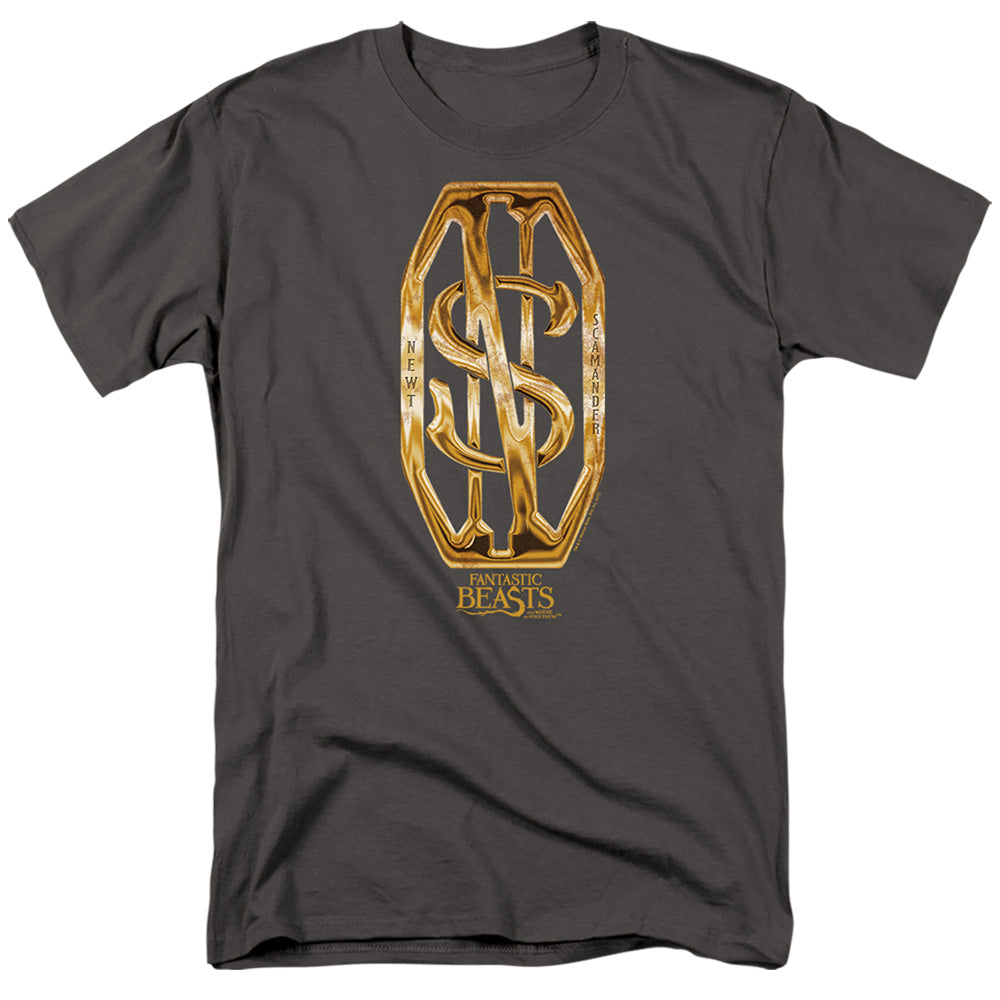 Fantastic Beasts Scamander Monogram Mens T Shirt Charcoal Officially Licensed