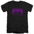 Fantastic Beasts 2 Hogwarts Silhouette Mens Slim Fit V-Neck T Shirt Black Officially Licensed