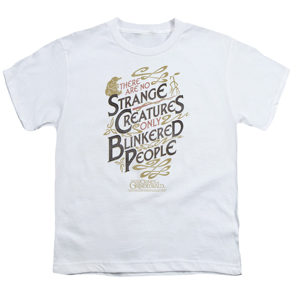 Fantastic Beasts 2 Blinkered People Kids Youth T Shirt White Officially Licensed