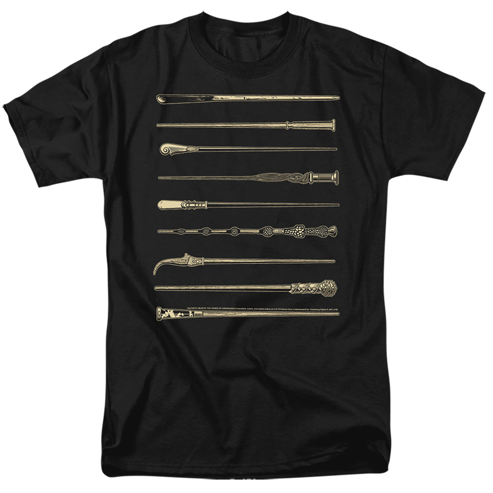 Fantastic Beasts 2 Wands Mens T Shirt Black Officially Licensed