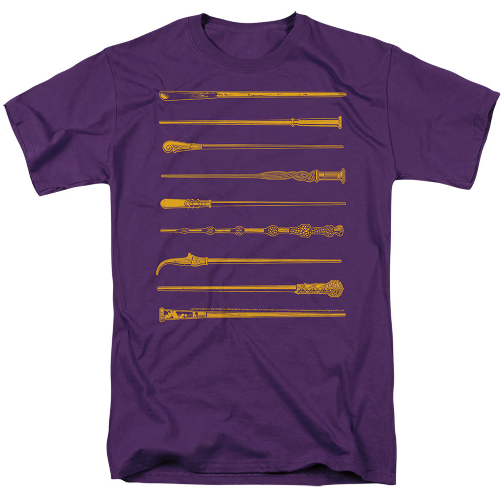 Fantastic Beasts 2 Wands Mens T Shirt Purple Officially Licensed