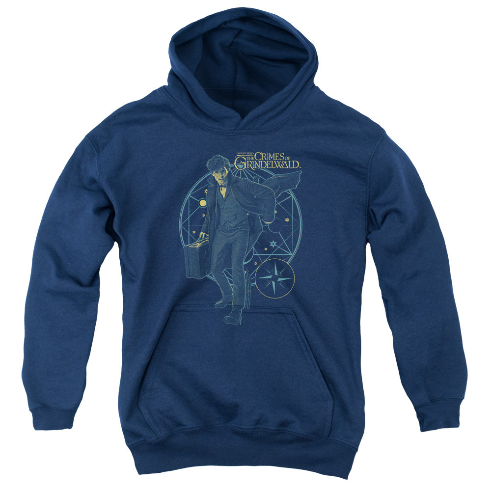 Fantastic Beasts 2 Suitcase Kids Youth Hoodie Navy Blue Officially Licensed