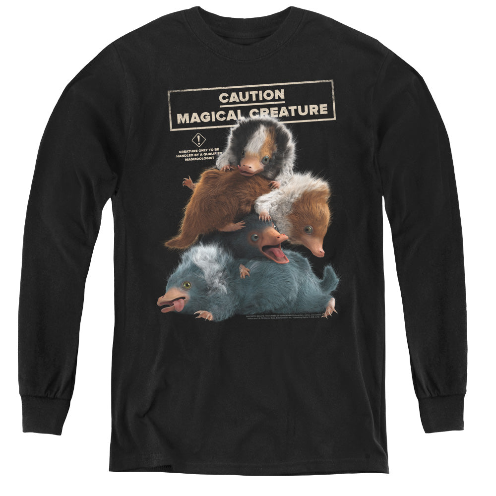 Fantastic Beasts 2 Cuddle Puddle Long Sleeve Kids Youth T Shirt Black Officially Licensed