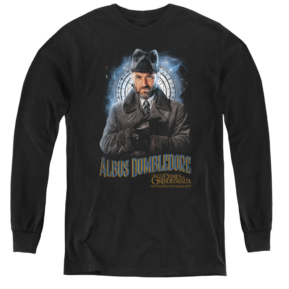 Fantastic Beasts 2 Dumbledore Long Sleeve Kids Youth T Shirt Black Officially Licensed