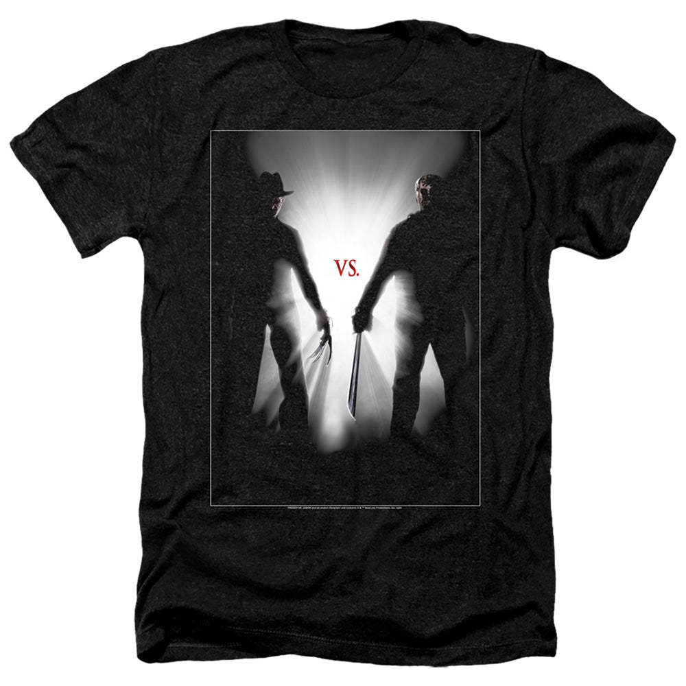 Freddy Vs Jason Silhouettes Heather Mens T Shirt Black Officially Licensed