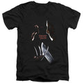 Freddy Vs Jason Face Off Mens Slim Fit V-Neck T Shirt Black Officially Licensed