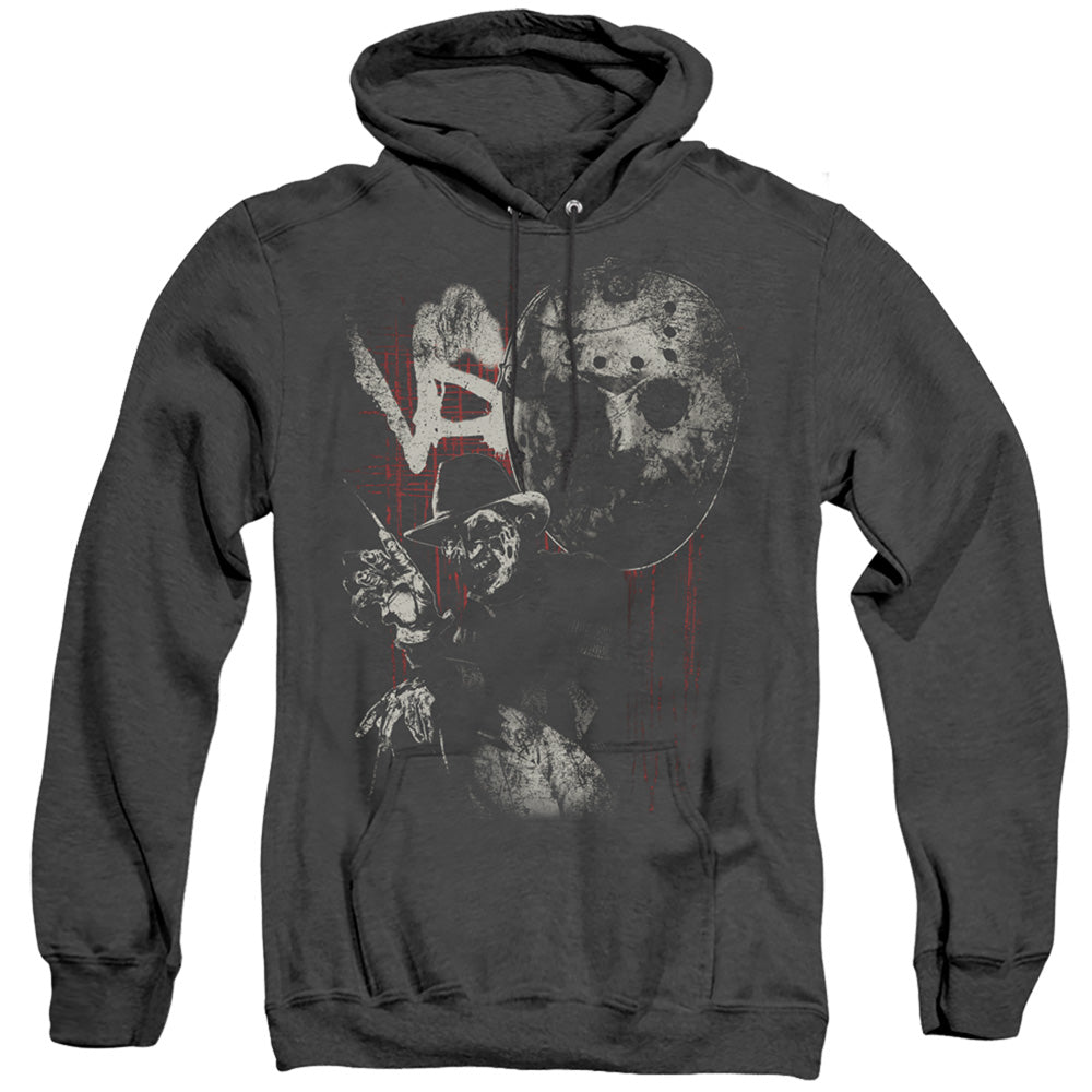 Freddy Vs Jason Scratches Heather Mens Hoodie Black Officially Licensed