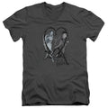 Corpse Bride Runaway Groom Mens Slim Fit V-Neck T Shirt Charcoal Officially Licensed