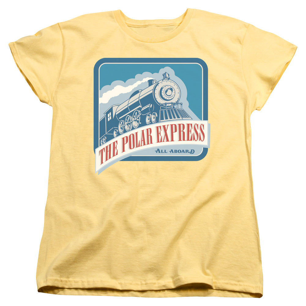 The Polar Express All Aboard Womens T Shirt Yellow Officially Licensed