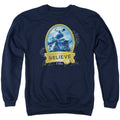 The Polar Express True Believer Mens Crewneck Sweatshirt Navy Blue Officially Licensed