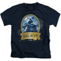 The Polar Express True Believer Juvenile Kids Youth T Shirt Navy Blue Officially Licensed