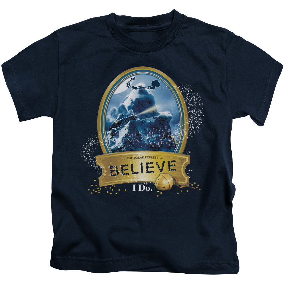 The Polar Express True Believer Juvenile Kids Youth T Shirt Navy Blue Officially Licensed