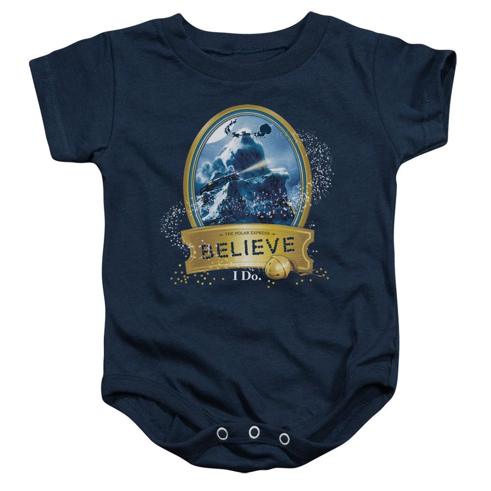 The Polar Express True Believer Infant Baby Snapsuit Navy Blue Officially Licensed