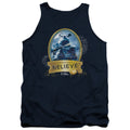 The Polar Express True Believer Mens Tank Top Shirt Navy Blue Officially Licensed