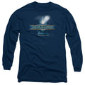The Polar Express Train Logo Mens Long Sleeve Shirt Navy Blue Officially Licensed