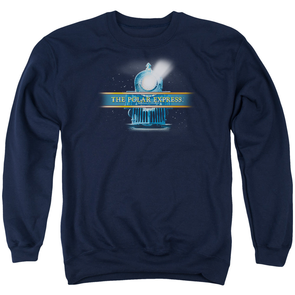 The Polar Express Train Logo Mens Crewneck Sweatshirt Navy Blue Officially Licensed