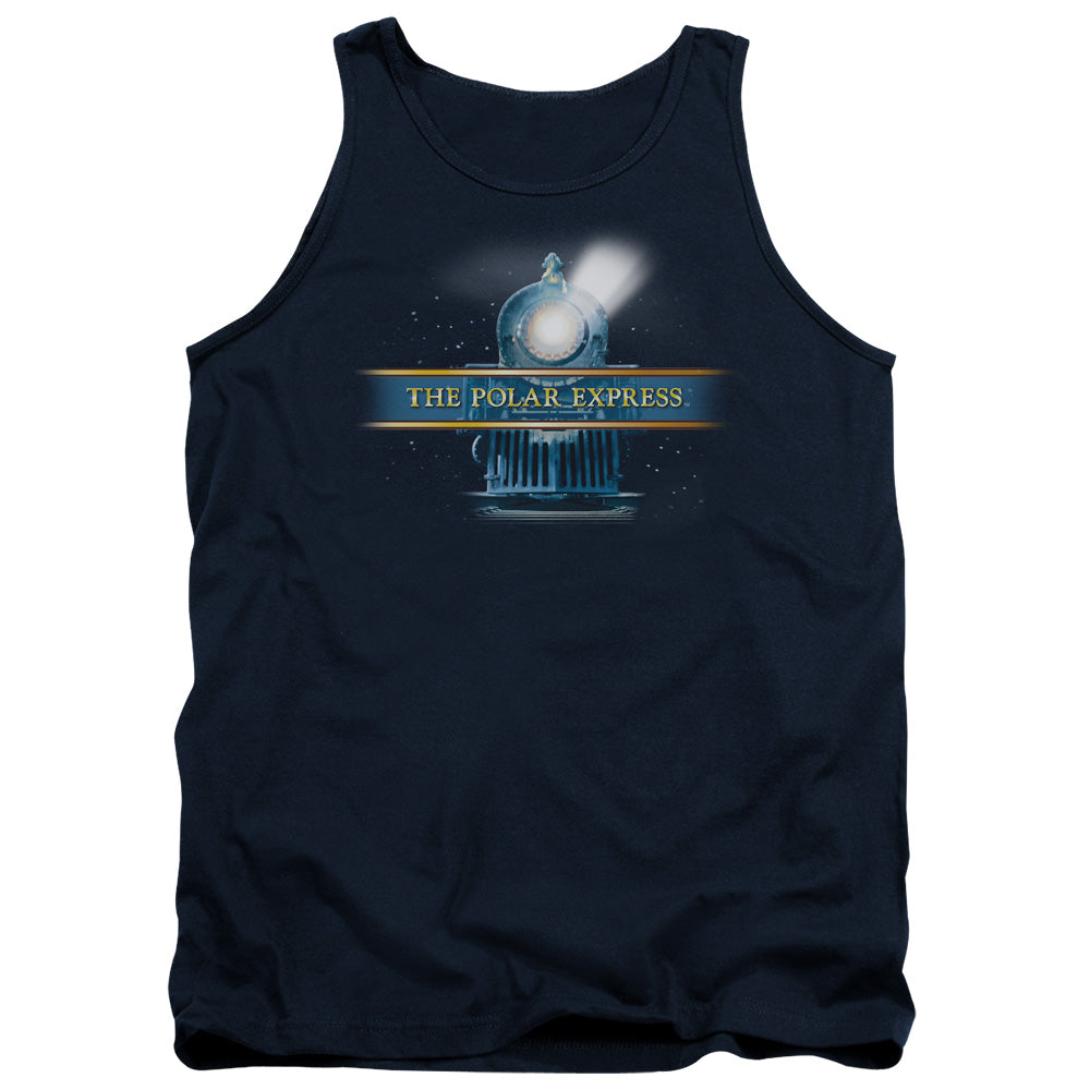 The Polar Express Train Logo Mens Tank Top Shirt Navy Blue Officially Licensed