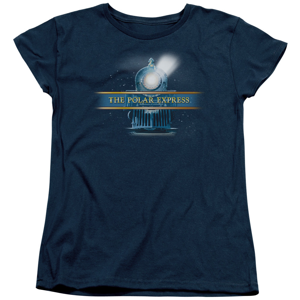 The Polar Express Train Logo Womens T Shirt Navy Blue Officially Licensed