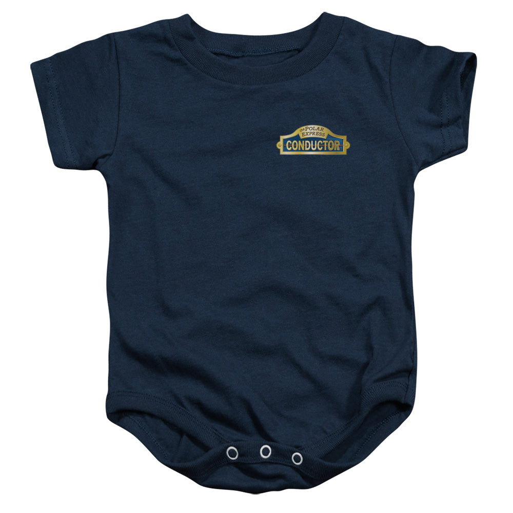 The Polar Express Conductor Infant Baby Snapsuit Navy Blue Officially Licensed