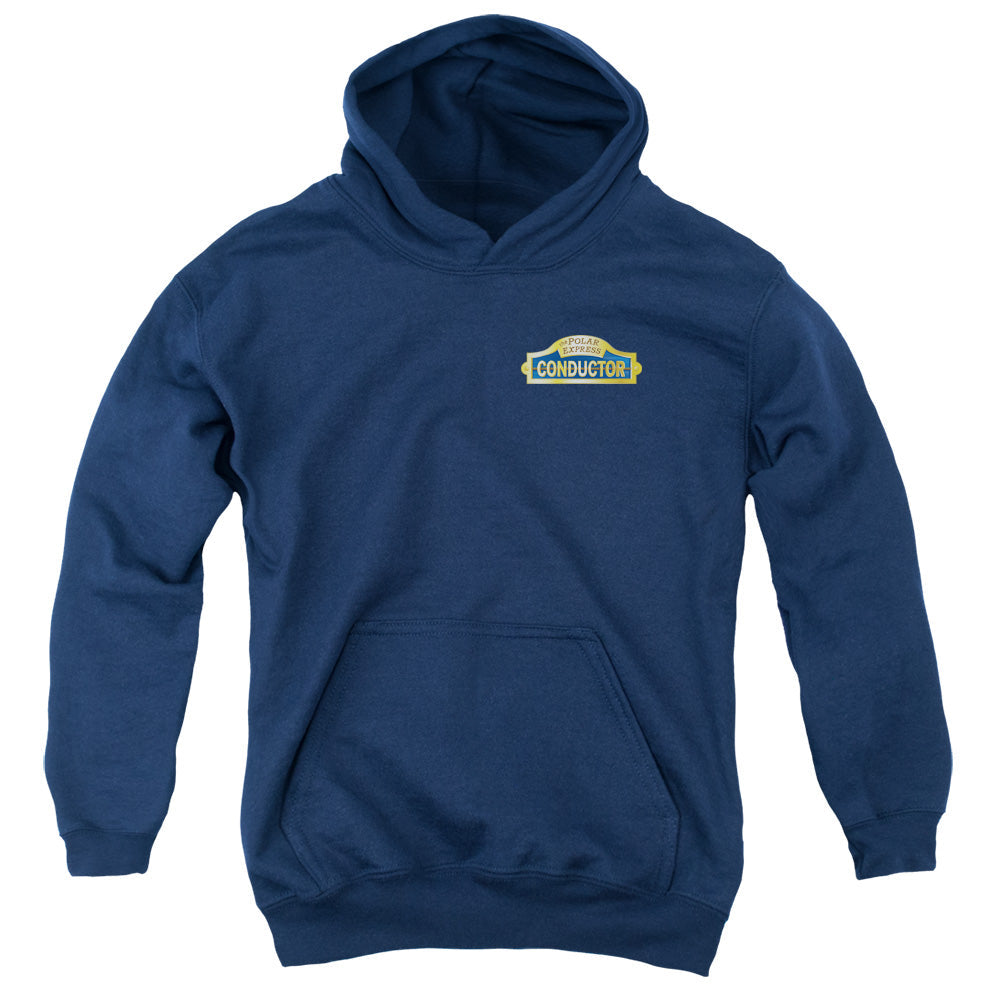 The Polar Express Conductor Kids Youth Hoodie Navy Blue Officially Licensed