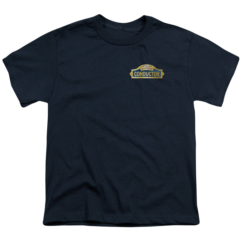 The Polar Express Conductor Kids Youth T Shirt Navy Blue Officially Licensed