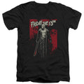 Friday The 13th Drip Mens Slim Fit V-Neck T Shirt Black Officially Licensed