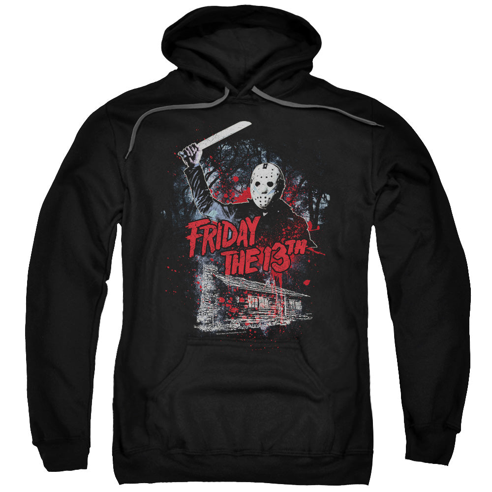 Friday The 13Th Cabin Mens Hoodie Black Officially Licensed