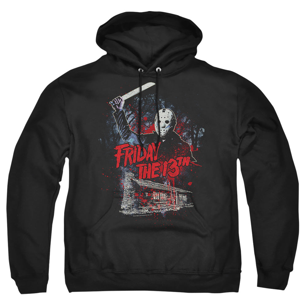 Friday The 13Th Cabin Mens Hoodie Black Officially Licensed