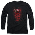 Nightmare On Elm Street One Two Freddys Coming For You Mens Long Sleeve Shirt Black Officially Licensed