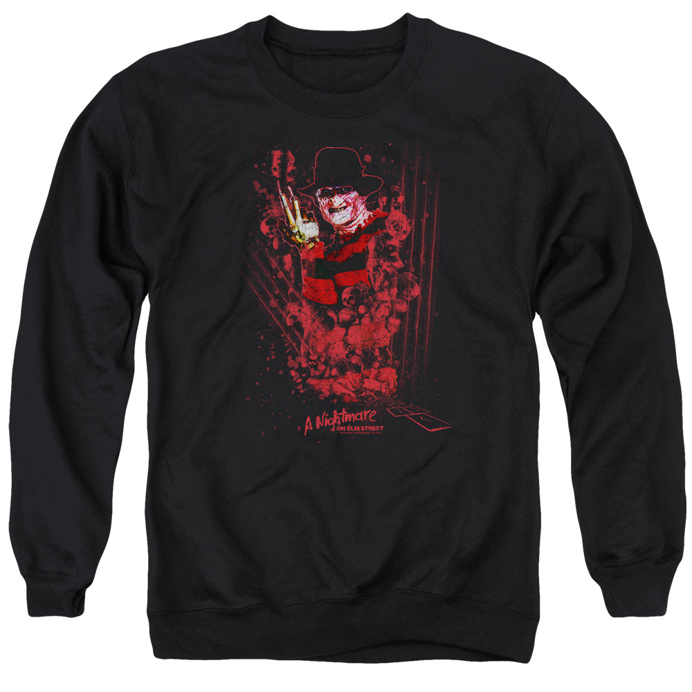 Nightmare On Elm Street One Two Freddys Coming For You Mens Crewneck Sweatshirt Black Officially Licensed