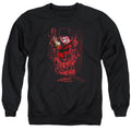 Nightmare On Elm Street One Two Freddys Coming For You Mens Crewneck Sweatshirt Black Officially Licensed
