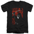 Friday The 13th Jason Lives Mens Slim Fit V-Neck T Shirt Black Officially Licensed