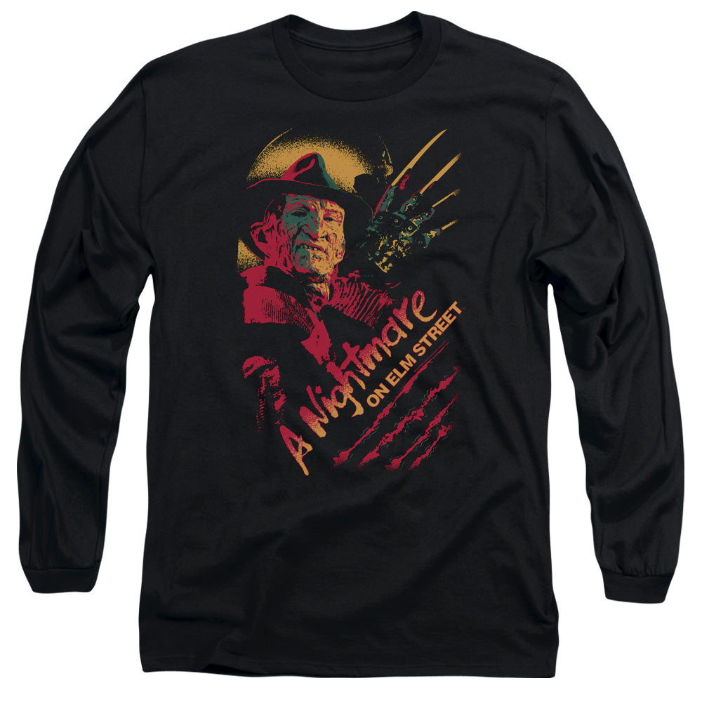 Nightmare On Elm Street Freddy Claws Mens Long Sleeve Shirt Black Officially Licensed