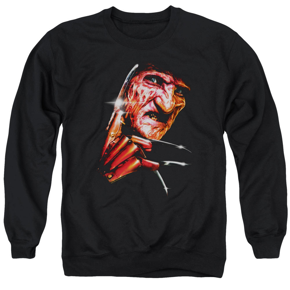 Nightmare On Elm Street Freddys Face Mens Crewneck Sweatshirt Black Officially Licensed