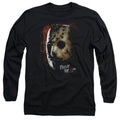 Friday The 13Th Mask Of Death Mens Long Sleeve Shirt Black Officially Licensed Officially Licensed