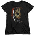 Friday The 13th Mask Of Death Womens T Shirt Black Officially Licensed
