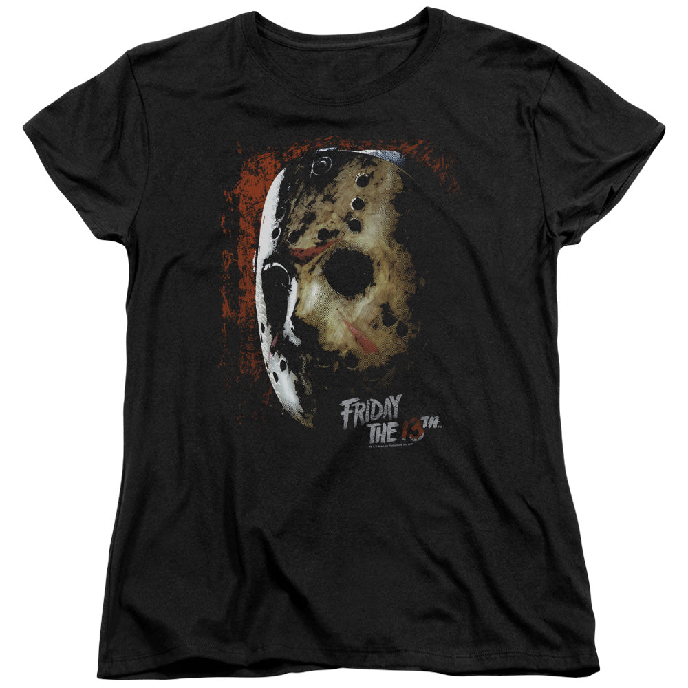 Friday The 13th Mask Of Death Womens T Shirt Black Officially Licensed