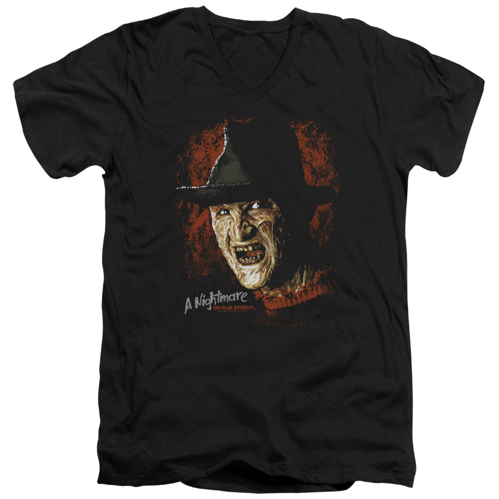 Nightmare On Elm Street Worst Nightmare Mens Slim Fit V-Neck T Shirt Black Officially Licensed
