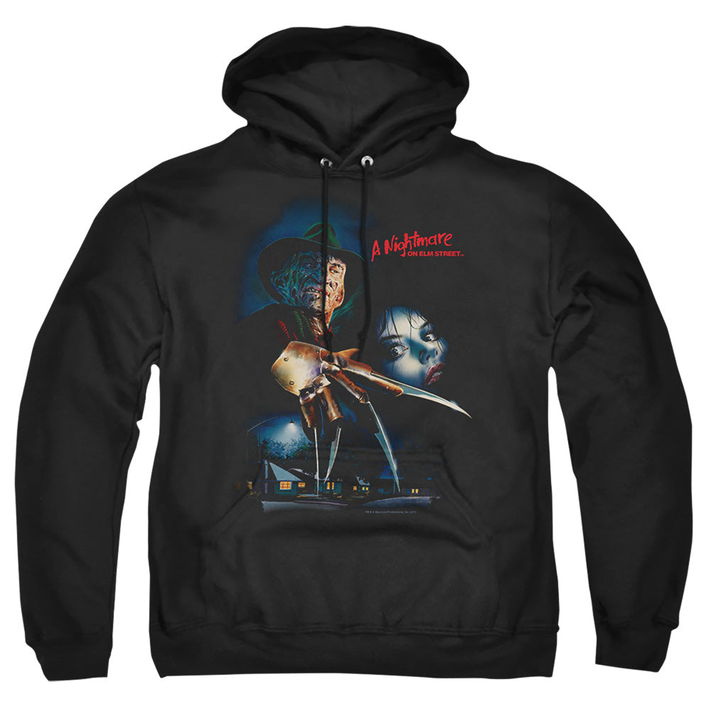 Nightmare On Elm Street Elm Street Poster Mens Hoodie Black Officially Licensed