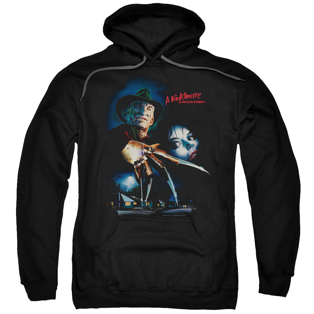 Nightmare On Elm Street Elm Street Poster Mens Hoodie Black Officially Licensed