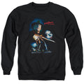 Nightmare On Elm Street Elm Street Poster Mens Crewneck Sweatshirt Black Officially Licensed