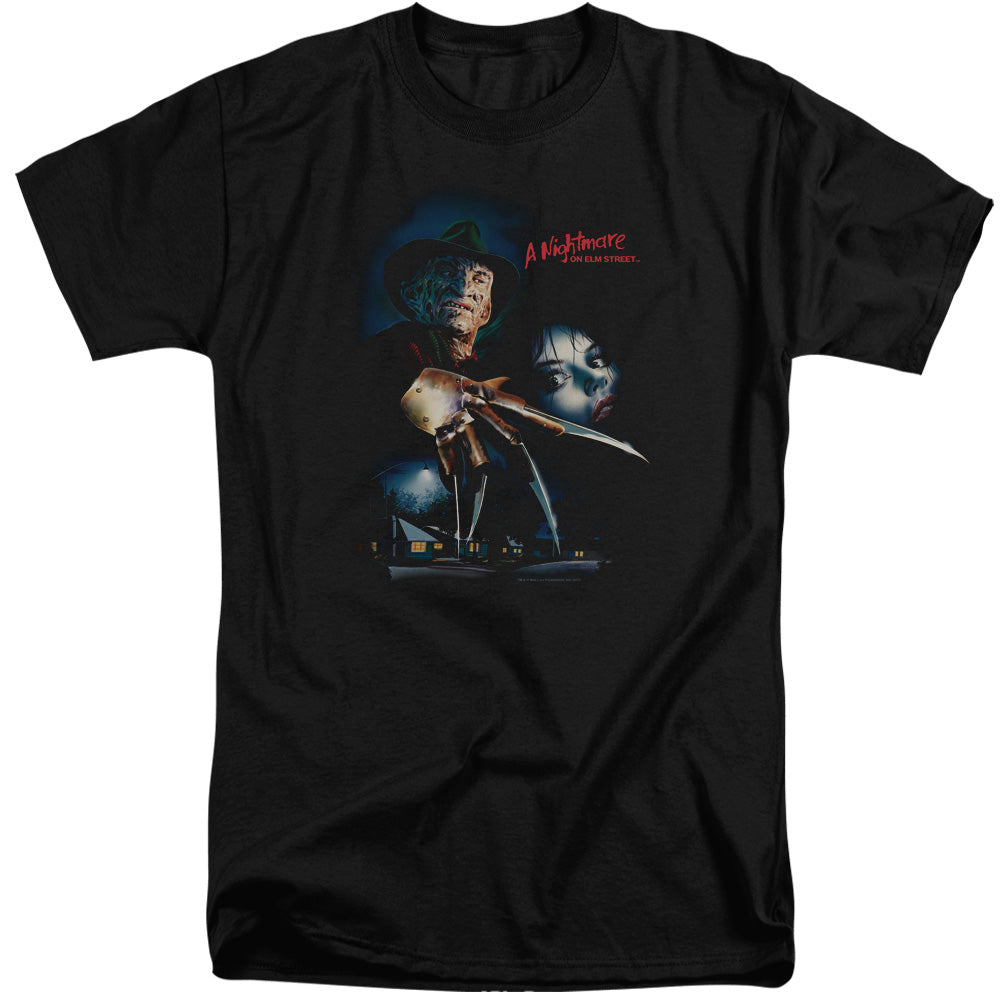 Nightmare On Elm Street Elm Street Poster Mens Tall T Shirt Black Officially Licensed