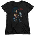 Nightmare On Elm Street Elm Street Poster Womens T Shirt Black Officially Licensed