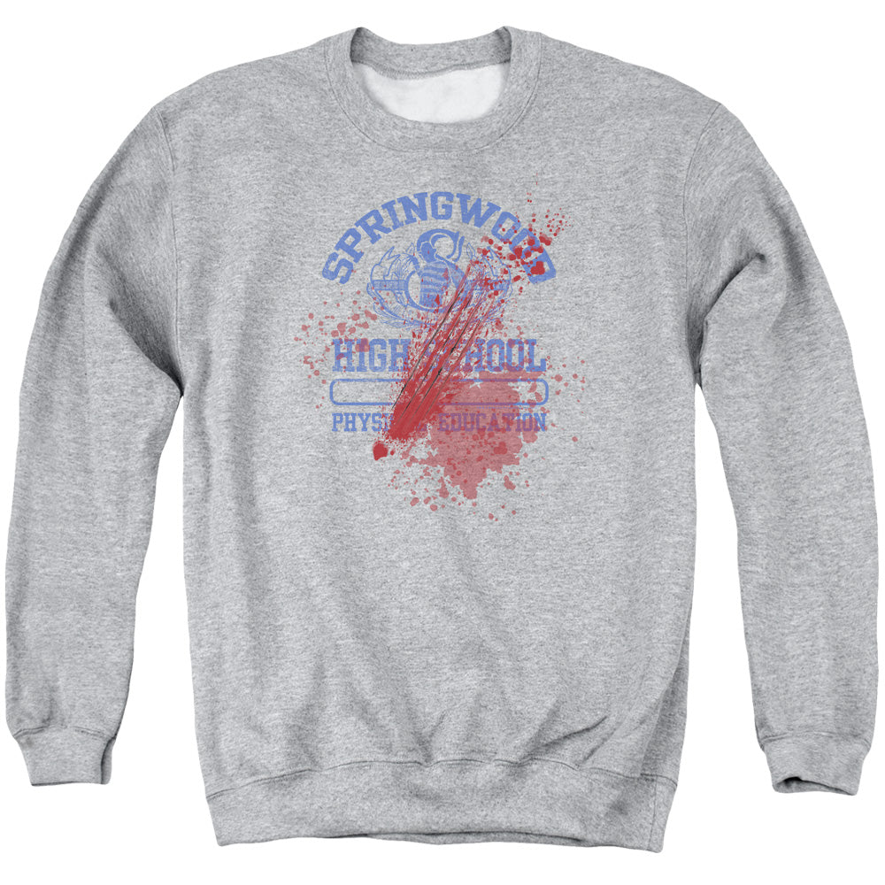 Nightmare On Elm Street Springwood High Victim Mens Crewneck Sweatshirt Athletic Heather Officially Licensed