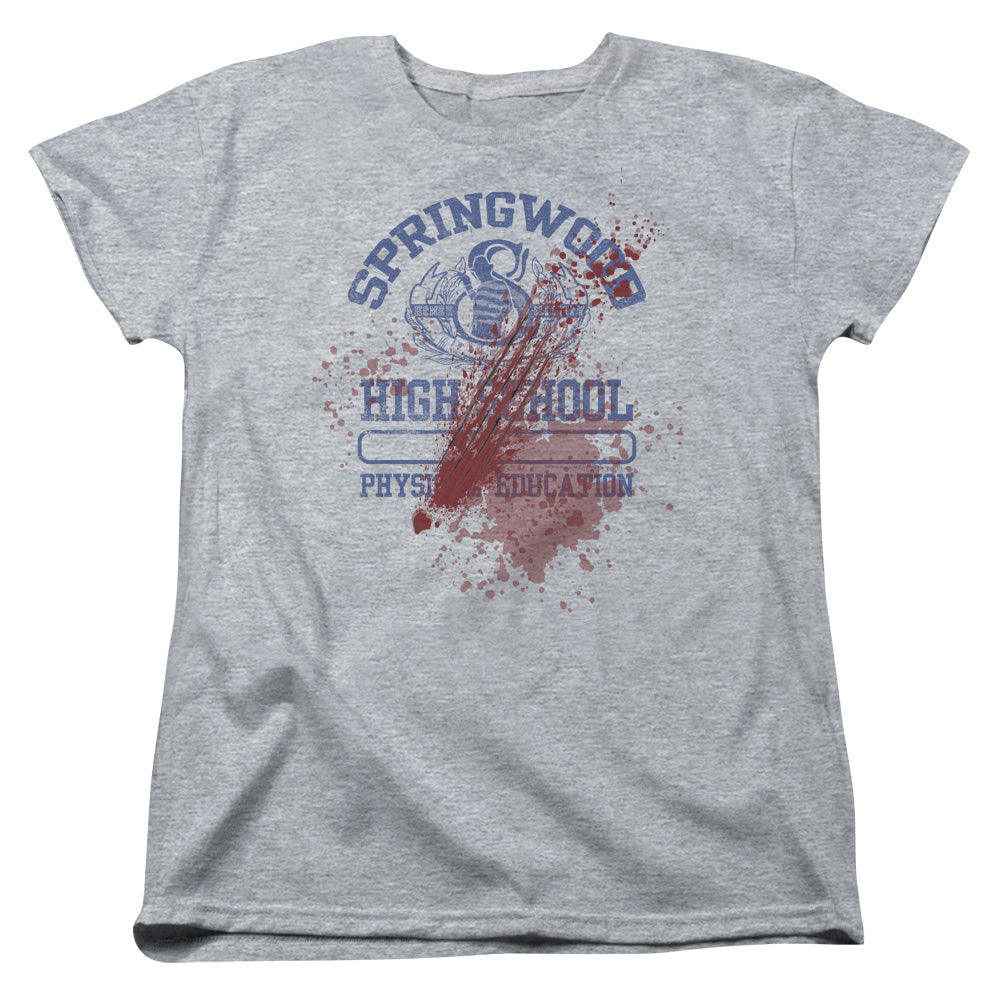 Nightmare On Elm Street Springwood High Victim Womens T Shirt Athletic Heather Officially Licensed