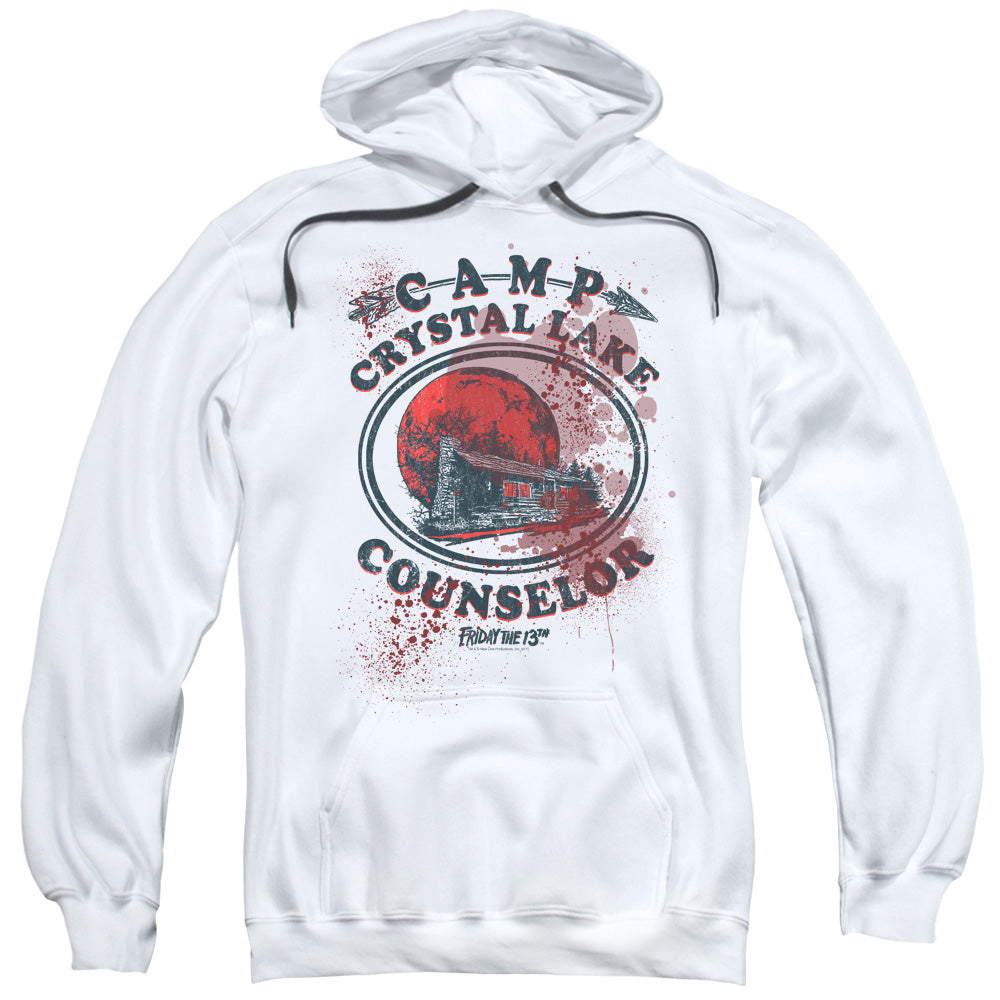 Friday The 13Th Camp Counselor Victim Mens Hoodie White Officially Licensed